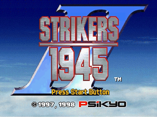 Strikers 1945 title screen for Sega Saturn